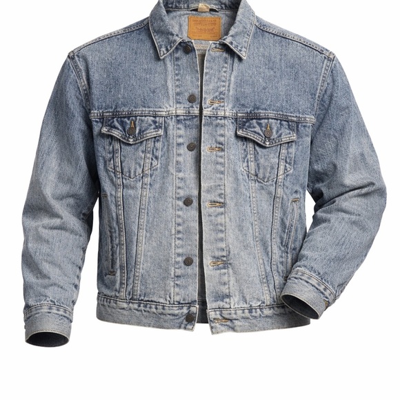 Vtg 80s Levi’s Denim Tucker Jacket Harley-Davidson Patch Made in USA Sz XL - Picture 2 of 14